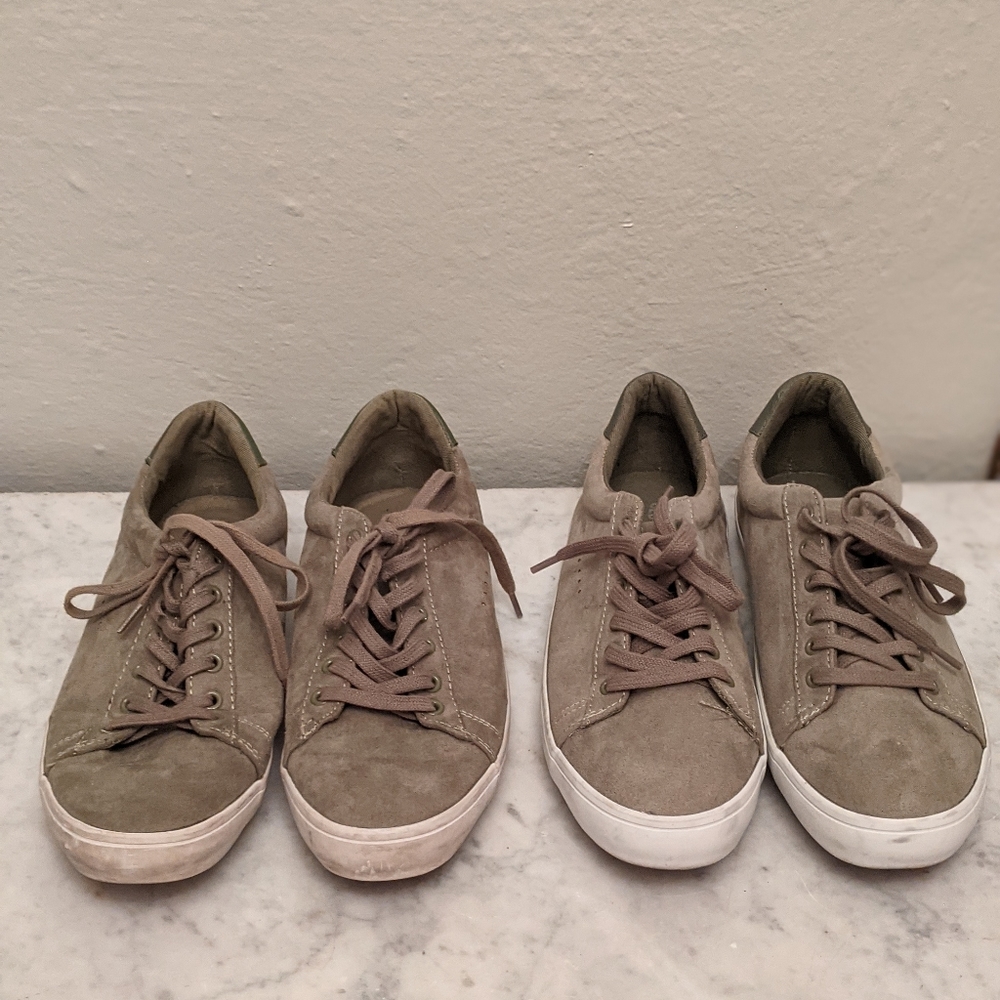 Grey faux-suede walking shoe/sneaker